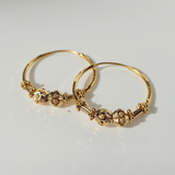 BEADED GOLD HOOPS