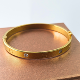 SCREW AND STONE HINGED BANGLE