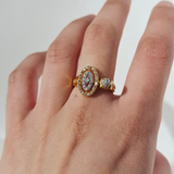 TWO TONE INTRICATE RING