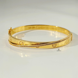 DIAMANTE SCREW DESIGN CUFF BANGLE