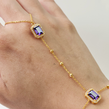 AMETHYST HALO HAND CHAIN