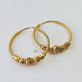 INTRICATE GOLD BEADED HOOPS