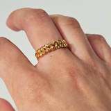 DOUBLE ROW BEADED RING