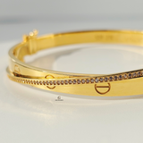 DIAMANTE SCREW DESIGN CUFF BANGLE