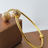 HAMMERED DOUBLE BALL CUFF BANGLE