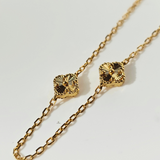 GOLD SMALL 5 FLOWER NECKLACE