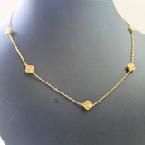 GOLD SMALL 5 FLOWER NECKLACE