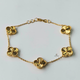 GOLD 5 FLOWER BRACELET