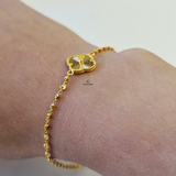 GOLD SINGLE FLOWER BRACELET - SMALL