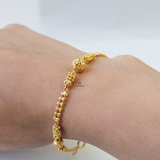 BEADED DOUBLE CHAIN BRACELET