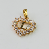 L STONE INITIAL HEART CHARM