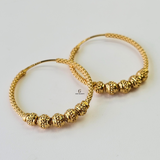 INTRICATE GOLD BEADED HOOPS