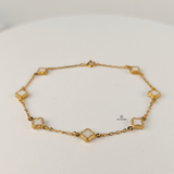 DAINTY 7 FLOWER WHITE BRACELET