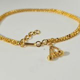 FLAT DIAMOND CUT BRACELET WITH CHARM