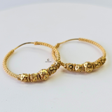 INTRICATE GOLD BEADED HOOPS