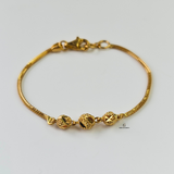 DIAMOND CUT PATTERNED BALL BRACELET