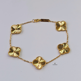 GOLD 5 FLOWER BRACELET - LARGE