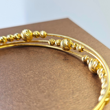 DIAMOND CUT BEAD LINK BANGLE