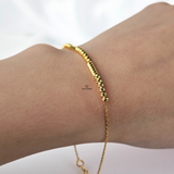 BEADED FINE CHAIN BRACELET