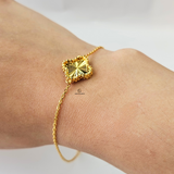 SINGLE FLOWER BRACELET - BEADED EDGE