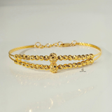 DIAMOND CUT BEAD LINK BANGLE