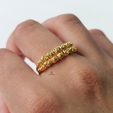 DOUBLE ROW BEADED RING