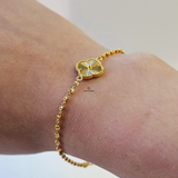 GOLD SINGLE FLOWER BRACELET - SMALL