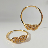 CUBIC ZIRCONIA GOLD HOOPS