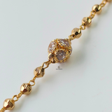 GOLD BRACELET WITH CUBIC ZIRCONIA STONE BALL