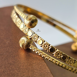 DOUBLE BALL CROSSOVER FIXED BANGLE