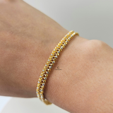 DOTTED DESIGN RHODIUM & GOLD BRACELET