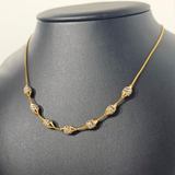 TWO TONE BOX CHAIN WITH DIAMOND CUT BEADS