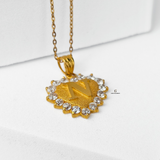 N STONE INITIAL HEART PENDANT