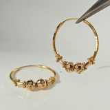 BEADED GOLD HOOPS