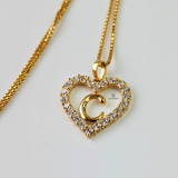 C STONE INITIAL HEART CHARM