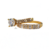 SINGLE STONE DIAMANTE RING SET