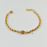 DIAMOND CUT PATTERNED BALL BRACELET