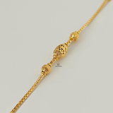 GOLD 3 STATION DIAMOND CUT BRACELET