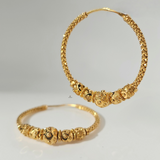 INTRICATE GOLD BEADED HOOPS