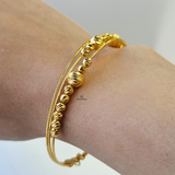 DIAMOND CUT BEAD LINK BANGLE