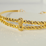 DIAMOND CUT BEAD LINK BANGLE