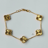 GOLD 5 FLOWER BRACELET