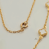 DAINTY 9 FLOWER WHITE NECKLACE