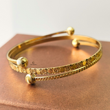 DOUBLE BALL CROSSOVER FIXED BANGLE
