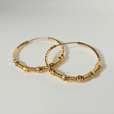 BEADED GOLD HOOPS
