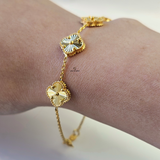 GOLD 5 FLOWER BRACELET - SMALL