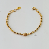 DIAMOND CUT PATTERNED BALL BRACELET