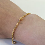 DIAMOND CUT PATTERNED BALL BRACELET