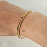 DOTTED DESIGN RHODIUM & GOLD BRACELET