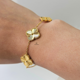 GOLD 3 FLOWER BRACELET